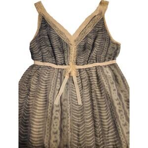 Benetton satin dress Women's Sz Large Blue lace Y2K